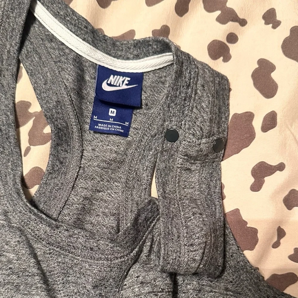 Nike Racerback Drawstring Vintage Style Romper Med Heather Gray EUC - Picture 3 of 8